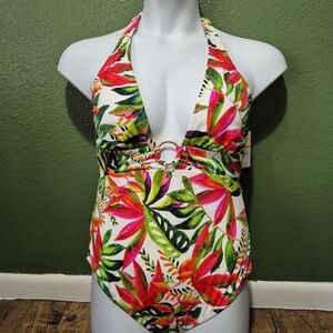 Sofia Vergara Tropical Swim Halter Swimsuit